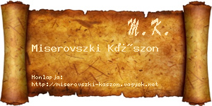 Miserovszki Kászon névjegykártya